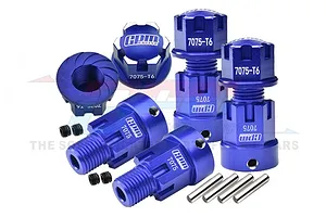 GPM Blue Aluminium 17mm (+20mm) Wheel Hex Adapters Set image 84257