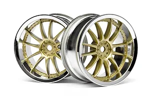 HPI 1.9" (3mm Off-Set) RS4 Sport 3 Work XSA 02C Chrome/Gold Rims 2Pcs image 8478