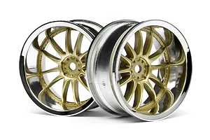 HPI 1.9" (9mm Off-Set) Work XSA 02C Chrome /Gold Rims 2Pcs image 8486