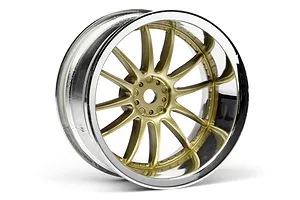 HPI 1.9" (9mm Off-Set) Work XSA 02C Chrome /Gold Rims 2Pcs image 8487