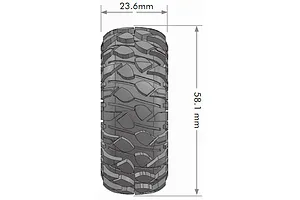 Louise 1.0&amp;quot; CR-Rowdy Super Soft Crawler Tyres on Black Rims - Glued Wheels 2Pcs image 3