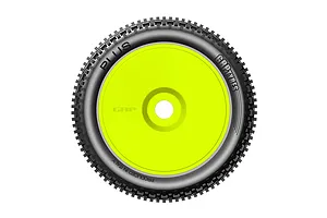 GRP 1/8 Plus Soft Tyres Mounted On Yellow Dish Rims - Glued Wheels 2Pcs image 85008