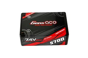 Gens Ace 7.4V 5700mAh 60C 2S3P Hard Case LiPo Battery