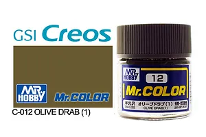 Mr Color Olive Drab 1 Semi Gloss Acrylic Paint 10ml