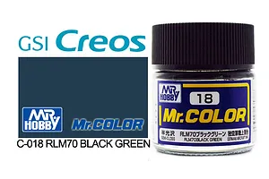 Mr Color RLM70 Black Green Semi Gloss Acrylic Paint 10ml