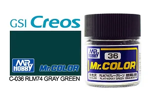Mr Color RLM74 Grey Green Semi Gloss Acrylic Paint 10ml