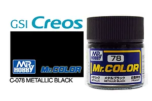 Mr Color Metallic Black Acrylic Paint 10ml