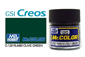 Mr Color RLM80 Olive Green Semi Gloss Acrylic Paint 10ml