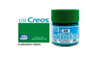 Mr Hobby Aqueous Gloss Bright Green Acrylic Paint 10ml