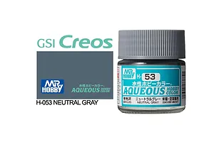 Mr Hobby Aqueous Semi Gloss Neutral Grey Acrylic Paint 10ml image 85645