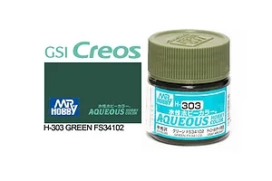 Mr Hobby Aqueous Semi Gloss Green FS34102 Acrylic Paint 10ml
