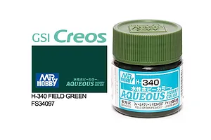 Mr Hobby Aqueous Semi Gloss Field Green Acrylic Paint 10ml