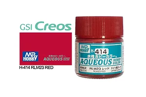 Mr Hobby Aqueous Semi Gloss RLM23 Red Acrylic Paint 10ml
