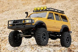 FMS FCX18 Toyota Land Cruiser 80 RC Rock Crawler Electric 4WD 1/18 Scale RTR - Yellow image 85843