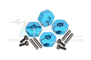 GPM Aluminium 12mm Clamp Wheel Hexes 4Pcs - Sky Blue