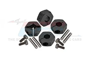 GPM Aluminium 12mm Clamp Wheel Hexes 4Pcs - Black