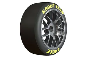 Pro-Line 1/7 Goodyear NASCAR Cup Belted MTD Tyres on Gunmetal Rims - Glued Wheels 2Pcs image 86296