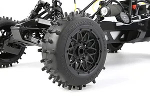 Rovan 4.7/5.5" Spike Front & Rear Tyres on Black Rims - Glued Wheels 4Pcs image 86606