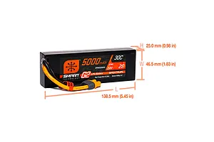 Spektrum G2 7.4V 5000mAh 30C Hard Case LiPo Battery image 86996