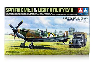 Tamiya 1/48 Supermarine Spitfire Mk.I & Light Utility Car Model Kit image 87196