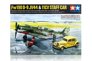Tamiya 1/48 Focke-Wulf Fw190 D-9 Jv44 & Citroen 11CV Model Kit image 87200