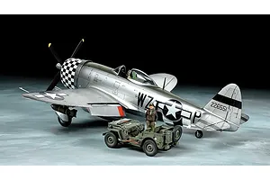 Tamiya 1/48 P-47D Thunderbolt Bubbletop &amp; ¼ Ton 4x4 Light Vehicle Model Kit
