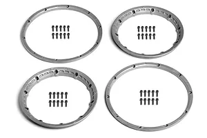 HPI Baja 5B/5SC/5T Heavy Duty Front/Rear Silver Beadlocks w/ Screws 2Pcs image 8731