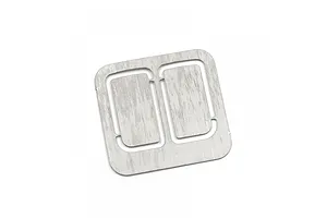 A pair of silver reflective side-view mirror plates for an RC car, shown as a single sheet with two rectangular cutouts.