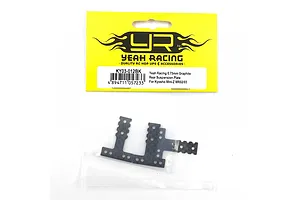Yeah Racing graphite rear suspension T-plates for Kyosho Mini-Z in original yellow and white retail packaging.