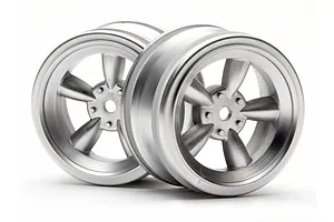 HPI 1.9" (0mm Off-Set) Vintage 5 Spoke Matte Chrome Rims 2Pcs image 8789