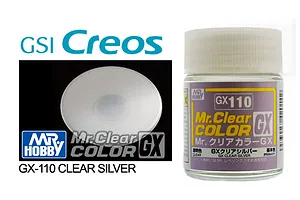 Mr Hobby GX Translucent Silver Acrylic Paint 10ml image 87961
