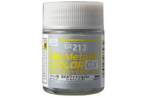Mr Hobby GX Metallic White Silver Acrylic Paint 18ml image 87986