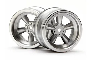 HPI 1.9" (6mm Off-Set) Vintage 5 Spoke Matte Chrome Rims 2Pcs image 8801