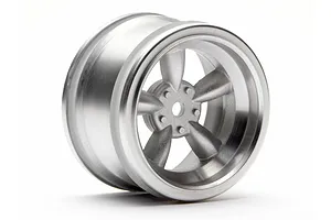HPI 1.9" (6mm Off-Set) Vintage 5 Spoke Matte Chrome Rims 2Pcs image 8802