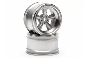 HPI 1.9" (6mm Off-Set) Vintage 5 Spoke Matte Chrome Rims 2Pcs image 8803
