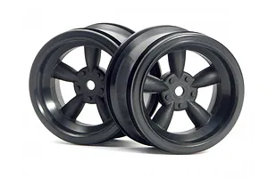 HPI 1.9" (6mm Off-Set) Vintage 5 Spoke Black Rims 2Pcs image 8805