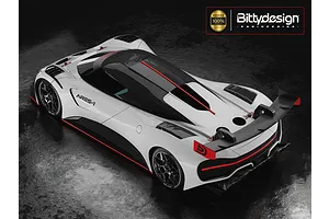 Bittydesign 1/7 ARES-1 Unpainted Body Shell w/ Decals - Clear image 88211