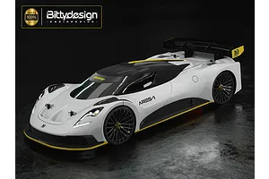 Bittydesign 1/10 ARES-1 Unpainted Body Shell w/ Decals - Clear image 88224