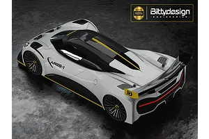 Bittydesign 1/10 ARES-1 Unpainted Body Shell w/ Decals - Clear image 88226