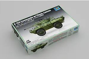 Trumpeter 1/72 V-150 Commando Armoured Personal Carrier with 20mm Cannon Scaled Plastic Model Kit image 88375