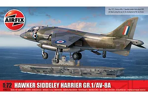 Airfix 1/72 Hawker Siddeley Harrier GR.1/AV-8A Fighter Scaled Plastic Model Kit