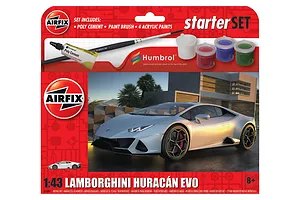 Airfix 1/43 Lamborghini Huracan EVO Scaled Plastic Model Starter Kit image 88591