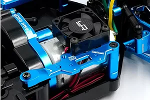 Yeah Racing Blue Aluminium Motor Mount w/ 30x30x10mm High Speed Cooling Fan image 88825