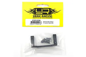Yeah Racing black aluminium servo mount for Kyosho Optima Mid in original packaging with included screws.