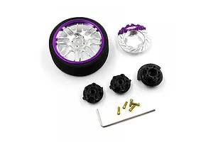 Yeah Racing Purple Aluminium Type B Transmitter Steering Wheel Set image 88856