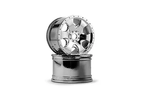 HPI 3.3" Savage Warlock Chrome Rims 2Pcs image 8896