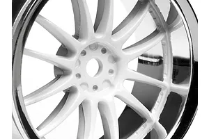 HPI 1.9" (3mm Off-Set) Work XSA 02C Chrome/White Rims 2Pcs image 8937