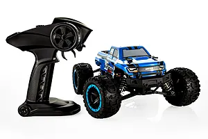 BlackZon Slyder MT Turbo RC Monster Truck Electric Brushless 4WD 1/16 Scale RTR - Blue image 89394