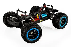 BlackZon Slyder MT Turbo RC Monster Truck Electric Brushless 4WD 1/16 Scale RTR - Blue image 89395