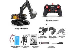 Huina 1/14 Electric RTR RC Excavator - Grey image 89402